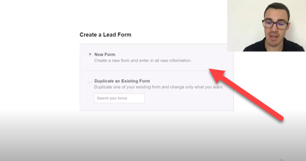 Create new Facebook lead form