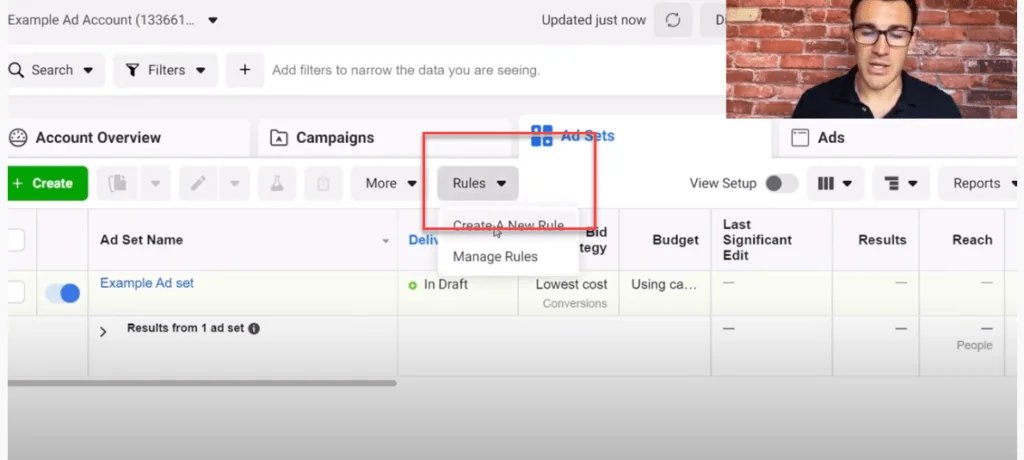 Creating rules for Facebook ads
