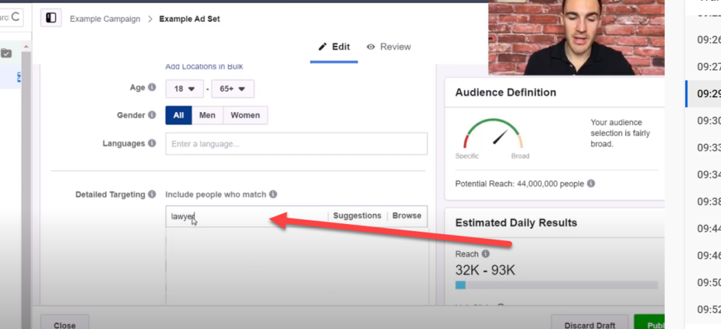 interest targeting for b2b ads in Facebook
