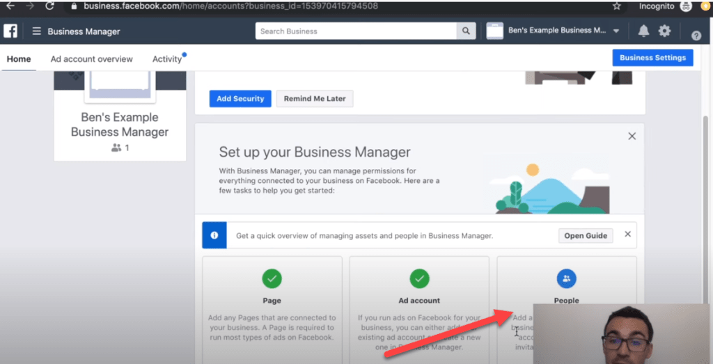 Adding people to Facebook ads manager