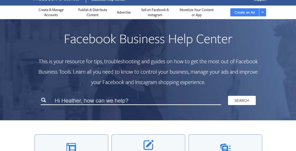 Facebook business help center