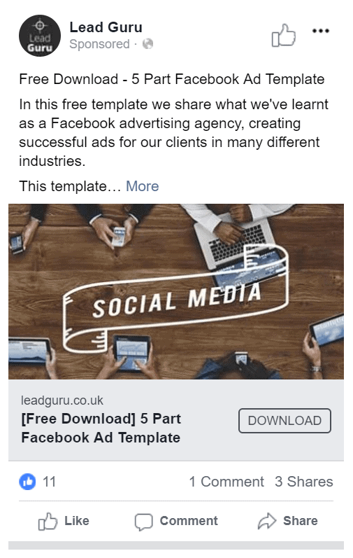 Facebook画像広告の例